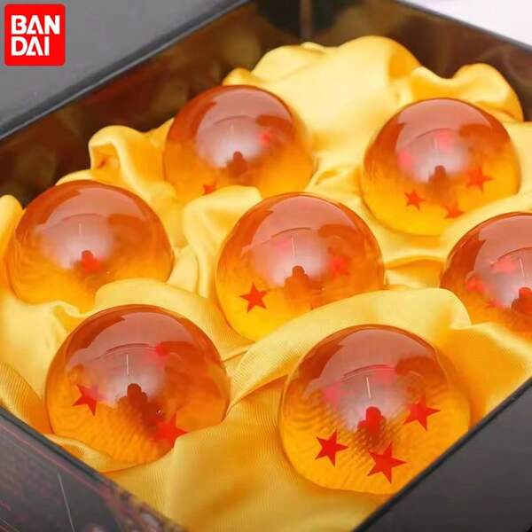 bandai Figura de acción de bolas de cristal de 3,5 cm/1,4 pulgadas, set de 7 piezas a escala 1:1 - Bolas de deseo para invocar a Shenron, modelo de colección | Regalos perfectos para Navidad, Año Nuevo, San Valentín, cumpleaños y vacaciones para fans - Juguetes coleccionables