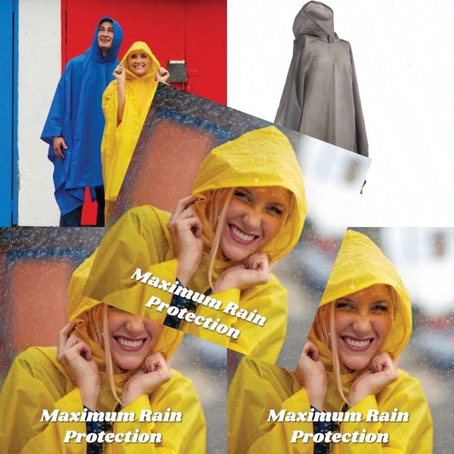 Raines by totes Adult Unisex Rain Poncho - Allá - Ver 1