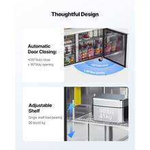 60"W Commercial Refrigerator, 15.4 Cu. Ft Sandwich Prep Refrigerated Table, Mega Top Food Prep Fridge With 24 Pans And Cutting Board, Stainless Steel Salad Prep Cooler For Restaurant, Food Truck - US B Type Plug(110-127V) - View 6