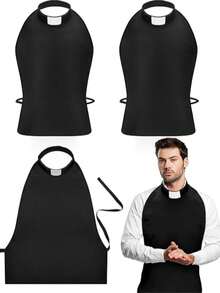 1pc Black Priest Clerical Collar Shirt, Clergy Attire Accessory Fake Collar