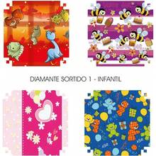 Papel Presente 60X96CM Couchê Linha Diamante Infantil - 4 Modelos - Pacote com 40 Unidades - Multicolorido - Visão 3
