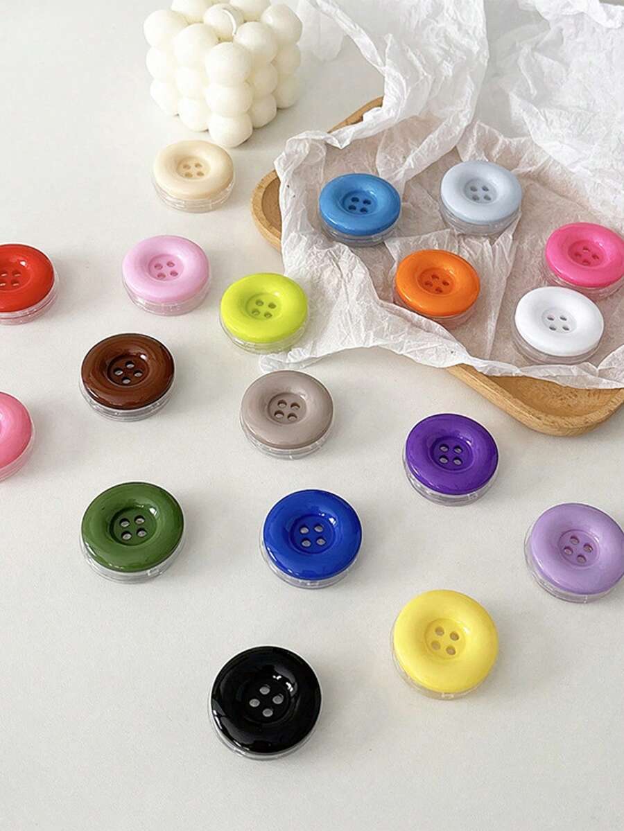 1pc Candy Color Button Phone Airbag Stand, Adhesive Expandable Slouchy Desktop Phone Holder, Retractable Phone Stand Compatible With IPhone, Android Phone, Gift For Birthday, Family, Friends Push-Pull Phone Grip Phone Accessories