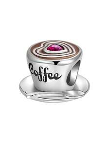 1pc Classic Petite Fashionable 925 Silver Plated Charms Including Fish, Ice Cream, Blanket, Coffee Cup, Beaded Bracelet Suitable For Daily Wear, Halloween, Parties, Girlfriend Gifts, Easter, Thanksgiving, Mother's Day