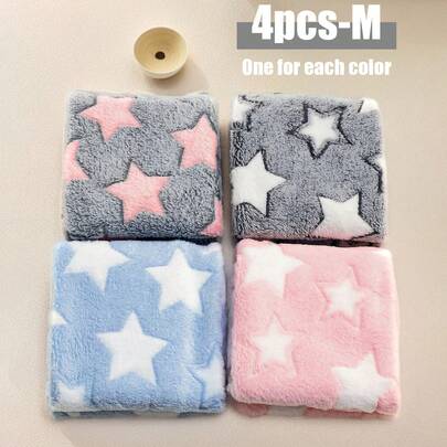 Pet Blanket For Small And Medium Sized Dogs. Various Small Animals, Cats. Washable Pet Blanket, Soft Flannel Five-Pointed Star Embroidered Fabric, Thin, Suitable For All Seasons, Dog Bed And Dog Mat