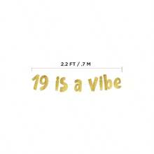 19 Is A Vibe Gold Glitter - 19th Birthday Party Supplies, Ideas, Gifts And Decorations - 金色 - 查看 4