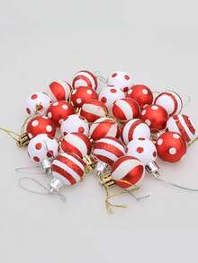 24 Stücke 3cm bemalte glitzernde Plastik Weihnachtskugeln, Weihnachtsdekoration, Weihnachtsbaumschmuck, Mini bemalte Weihnachtskugeln 24 Stücke, Weihnachtsgeschenke, Heimdekoration, Kranz DIY Hängeaccessoires Weihnachtsdekoration Zuhause Weihnachtsgeschenke Weihnachtsdekoration - Verschiedenfarbig - Übersicht 8