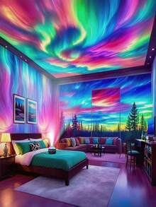 1pc LED Creative Northern Lights Projection Light, Colorful Dynamic Lighting Effects, Milky Way Starry Atmosphere Light, USB Powered, Couples Holiday Gift, Family Gathering, Event Decorative Light, Suitable For Bedroom, Living Room, Game Room, Party, Birthday