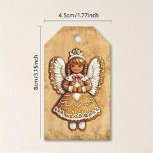 10 piezas de etiquetas de regalo vintage - Diseños únicos con Papá Noel, pan de jengibre, renos, muñeco de nieve, cuerda de bramante para tarjetas DIY, decoración de árboles, decoraciones para el hogar y fiestas navideñas