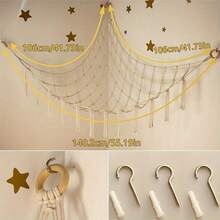 Stuffed Animal Storage Hammock Or Net Corner - Large Toy Hammock Net For Stuffed Animals Room Decor - Cute Stuff Animal Organizer Plush Holder - Kids Baby Nursery Essentials Wall Bedroom Home Decor - 白色 - 查看 5