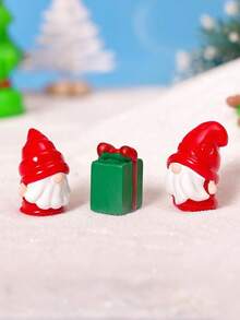 6/12 件可爱迷你树脂小矮人雕像饰品，红色圣诞微型小矮人雕像，适用于 DIY 仙女花园、秋季、冬季、感恩节、圣诞节装饰、盆栽植物装饰、微景观工艺、花园装饰、汽车内饰配件、生日派对礼物 - 紅色 - 查看 4