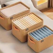 Bộ 1/2 giỏ đựng đồ bằng vải cổ điển - Cỡ L/XL/XXL - Có thể gấp gọn, đa năng, phù hợp cho tủ quần áo, giá sách, văn phòng và ký túc xá - Tuyệt vời để đựng quần áo, đồ dùng linh tinh và đồ gia dụng (Giao hàng ngẫu nhiên) - Nhiều màu - Xem 3