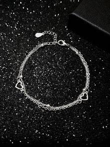 سوار قلب فضة عيار 925 للحظ، هدية للنساء للارتداء اليومي وأعياد الميلاد، تصميم أصلي أنيق وكلاسيكي، مجوهرات راقية للحفلات