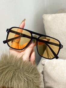 Óculos de Grau de Duplo Feixe Quadrado, Armação Larga Emagrecedora Sobremoldada, Armação de Óculos para Homens, Acessórios de Óculos