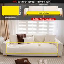 1PC Flannel Pinstripe Labeled Sofa Cushion - Non-Slip Pet-Friendly Seat Pad For 1/2/3/4-Seater Modular Sectionals, Minimalist Premium Cover With Multi-Size & Color Options