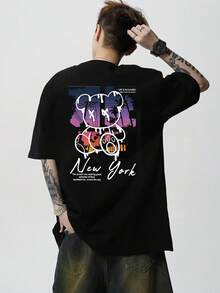 Heavy Pound Cotton 210g Men's Autumn/Winter Cotton Crew Neck Loose Casual Long Sleeve T-Shirt - Black - View 3