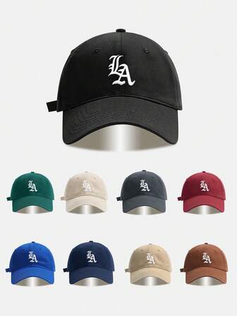 4-Season Adjustable LA Embroidered Soft Top Comfortable Unisex Baseball Cap, Suitable For Everyday Wear