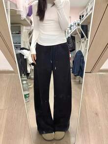 女士长袖T恤，百搭白色上衣，修身剪裁，秋冬休闲春季款 - 白色 - 查看 4