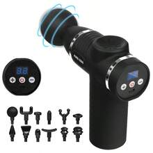 1pc Portable Deep Tissue Massage Gun With 12 Heads,USB Rechargeable, Deep Tissue Percussion Electric Muscle Massager