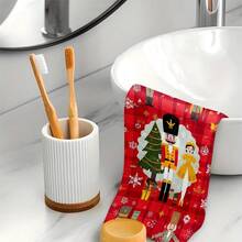 1 buc/2 buc/100 buc prosoape de bucătărie și lavete cu model imprimat cu tematică de Crăciun, potrivite pentru decorarea interioară în restaurante, bucătării, băi, decorarea petrecerilor, cadouri de sărbători și pot fi oferite cadou de Crăciun.