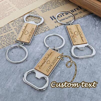 Custom Engraved Wooden Wine Bottle Openers And Beer Bottle Cap Openers Wedding Gifts Personalized Wooden Handle Openers, Holiday Gifts, Christmas Gifts, Wedding Supplies