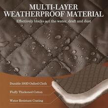 Magnetic Thermal Insulated Curtain 36x82, Curtain Size 38x84, All-Season Draft Stopper With 300D Oxford Fabric & Cotton Fill, Thermal Door Cover Year-Round Use - 棕色 - 查看 3