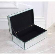 Luxury Silver Crushed Glass Mirrored Jewelry Box Organizer Storage Jewelry Box Women - 銀色 - 查看 5