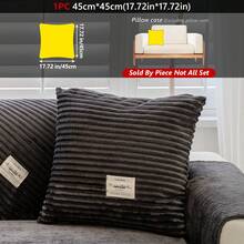 1PC Flannel Pinstripe Labeled Sofa Cushion - Non-Slip Pet-Friendly Seat Pad For 1/2/3/4-Seater Modular Sectionals, Minimalist Premium Cover With Multi-Size & Color Options