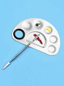 2pcs Stainless Steel Makeup Palette, Cosmetic Mixing Palette, Concealer Lipstick Palette, Makeup Foundation Blending Painting Cosmetic Tool,Makeup,Cheap,Room Decor,Vanity,Travel,Bedroom,Makeup Accessories