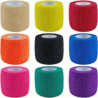 3 Rolls Self-Adhesive Elastic Bandage - Elastic Sports Tape, Available In Multiple Colors And Sizes, Suitable For Wrist, Ankle, Finger And Toe Support, Ideal Fitness Accessory For Sports And Outdoor Activities, Can Be Used With Nude Sports Tape And Medical Gauze For Secure Fixation And Injury Prevention.