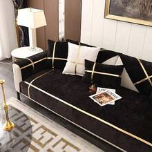 1pc Black Velvet Car Seat Cushion Cover, Non-Slip, Suitable For All Seasons, American Minimalist Style, Full Coverage - Black - View 5