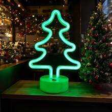 1 Stück LED Weihnachtsdekoration Tischaufsteller Weihnachtsbaum Neonlicht, batterie- oder USB-betrieben, romantisches Feenlichter für Geburtstag, Hochzeit, Party, Kinderzimmer, Schlafzimmerdekoration Weihnachtsdekoration XMAS Deko Weihnachtsbaum Geschenkdekoration Thanksgiving Hochzeitsdekoration Heimdekoration Herbstdekoration Herbstdekoration Geburtstagsdekorationen für Geschenke Partyartikel Innen- und Außenbereich Garten Feiertags-Dekor Halloween-Deko Wanddekoration Halloween-Ornamente