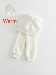 1件婴儿厚保暖柔软舒适打底裤，秋冬 - 彩色 - 查看 7