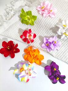 12个随机颜色芙蓉花发夹，Y2K风格发夹，夏威夷花朵发夹，动漫人物角色扮演人造花发夹，夏季鸡蛋花发夹，适合假日海滩派对、夏季热带花朵发饰、婚礼派对、送给女孩的节日礼物，发夹，发爪，发卡