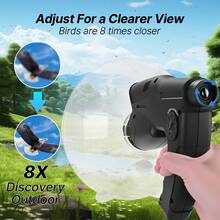 Senmeo Bird Recording Observing Listening Device Telescope,5 Hours Long Recording,Listen And Observed To Upto 320ft Long Range Bionic Ear Electronic Listenin - Black - View 4