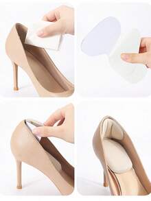 1 Pair/2 Pairs Heel Grips Liner Cushions Inserts For Loose Shoes, Heel Pads Snugs For Shoe Too Big Men Women, Filler Improved Shoe Fit And Comfort, Prevent Heel Slip And Blister  Plain    Basics  Cute    Plain / Plain Toe      Plain    Cute    Plain / Plain Toe - 米色 - 查看 5