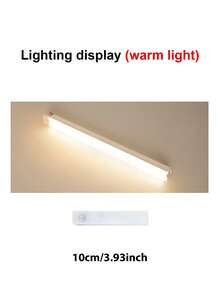 1pc USB Rechargeable LED Motion Sensor Light - Wireless, Three Tone Lighting, Warm/White Night Light For Kitchen, Closet, Hallway And Stairs, Room, Night Lighting, Computer Backlight, USB Gadget, USB Light Cabinet Lights