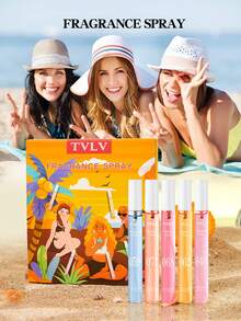 5pcs Gift Box Brazilian Perfume Spray, Limited Edition Portable Multi-Layer High Happiness State Spray, Containing Durable, Natural, Fresh And Charming Essence, Releasing Elegant Rio De Janeiro Vanilla, Coconut Flower, Fruity Citrus