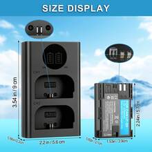 EDEKOY LP-E6 Charger For Canon LP-E6N LP-E6 Battery USB Dual Charger For Canon EOS R7, R6 R5 R 5DS 6D 7D 90D 80D 70D 60D 60DA 5D Mark IV 5D Mark III 5D Mark II 6D Mark II 7D Mark II Cameras - 兩個電池帶一個充電器 - 查看 2