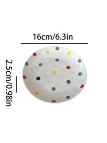 1 Set Dopamine Polka Dot Dinnerware Set, Colorful Glazed Ceramic Mugs, Household Plates And Coffee Cups, Creative Christmas/Birthday Gift