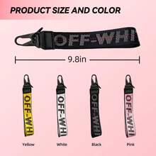 Car Key Chain, Webbing Keychain Wrist Strap, Car Key Accessories, Wallets, Jeans  Letter Pendants - 黑色 - 查看 5