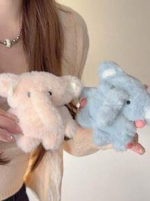 1 Pc Plush Pink Small Elephant Ear Case Compatible With Airpods2/1 Compatible With Airpods Pro Compatible With Airpods 3 Compatible With Airpods Pro (2nd Generation) Compatible With Airpods 4 - Pink - View 2