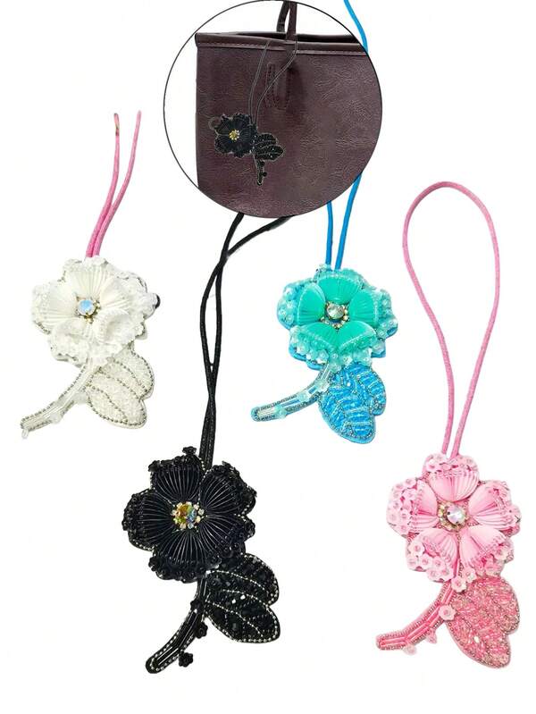 تعليقة حقيبة زهرية مصنوعة يدويًا مرصعة بالراين، إكسسوار فتاة جميل من عصر التسعينيات