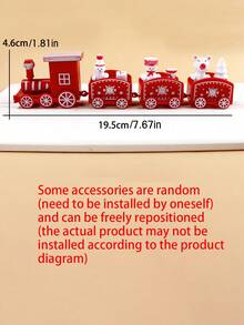1pc Christmas Decor 4-Piece Mini Train Figurine(Dimensions After Assembly(7.67inx1.81in)), Children's Birthday Gift, Display Decoration