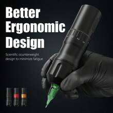 1 Stück T-REX Kabellose Tattoo Maschine mit 7 Hubarten, einstellbar, 1600mAh wiederaufladbarer Akku, bürstenloser Motor Tattoo Stift