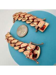 Cuban Link Chain 14MM-22MM Solid Handmade Jewelry Miami, Gift Birthday Fathers Day Anniversary, HipHop Jewelry, Rose Gold Plated, Gift For Him - 16MM (0,62 inch) - Xem 6