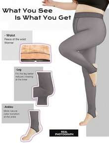 Herbst- und Winterhaut-transparente, fleisch-transparente, warme Hosen mit Thermofutter und verstärkter Beinbekleidung