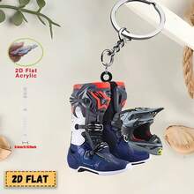 Breloc acrilic 2D pentru entuziaștii curselor de motociclete, decorațiune pentru rucsac și cheie de mașină, decorațiune pentru petrecerea de Crăciun, înapoi la școală pentru tineri