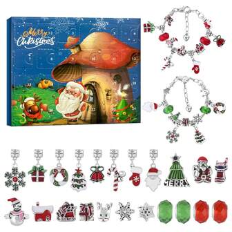 2025 Women's 24-Day Christmas Advent Calendar Bracelet, 22 Spells, 2 Adult DIY Jewelry Making Bracelets, Christmas Holiday Countdown Gift
