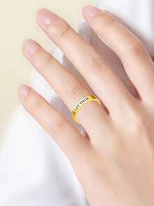 1pc Stainless Steel Inspirational Ring, 1pc "Let Them" Ring - Stainless Steel Engraved Rings, Sister, Best Friend, Self-Worth Motivational Gift - Multicolor - View 2