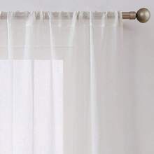 1 Piece White Light-Filtering Sheer Curtain, Rod Pocket Top, Polyester Diamond Yarn, Light, Smooth And Soft, Naturally Drapes, Wrinkle-Resistant, Scratch-Resistant, Suitable For All Seasons, Machine Washable, Modern Minimalist Home Decor, Ideal For Bedrooms, Living Rooms, Offices, Weddings, 90gsm